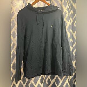 Náutica Navy Blue Thin Hoodie Size large